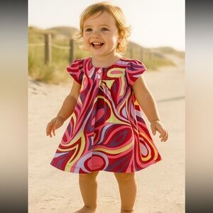 Hanna Andersson Vibrant Swirl Pattern Dress